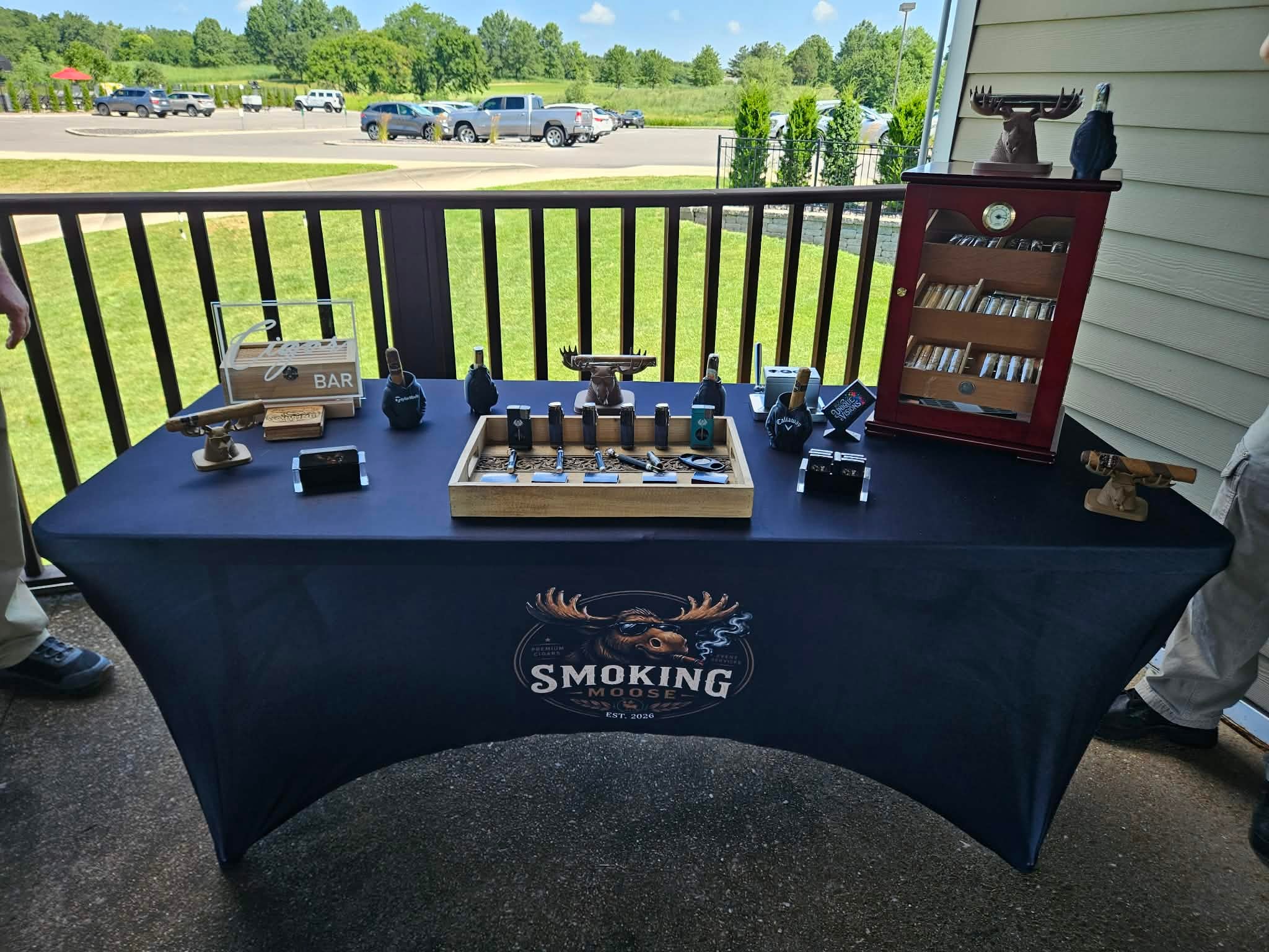 Wedding reception cigar bar
